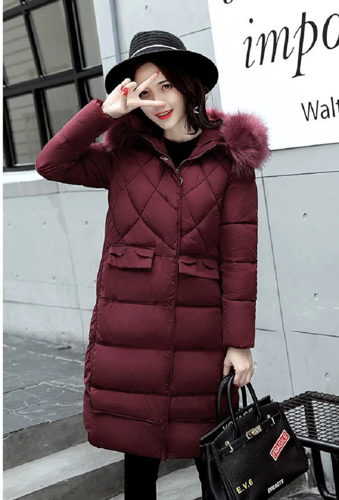 New Parkas real fur 2017 winter jacket women long down jacket Female Women Winter Coat fur collar+49