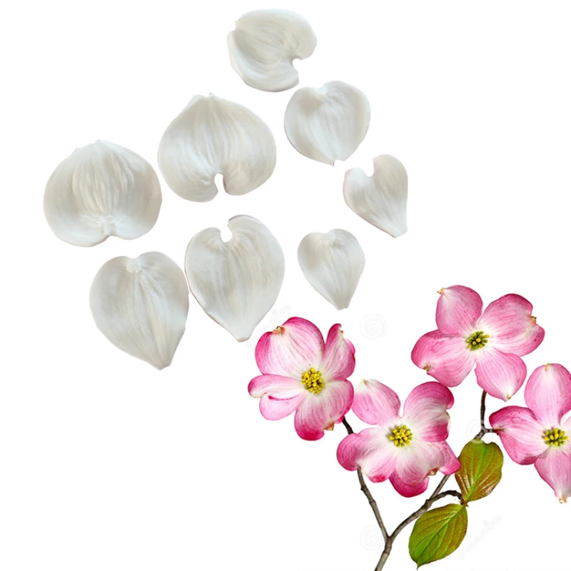 Dogwood Flower Petals Silicone Mold Fondant Mould Cake Decorating Tools Chocolate Gumpaste Sugarcraft Kitchen Accessories | Дом и сад