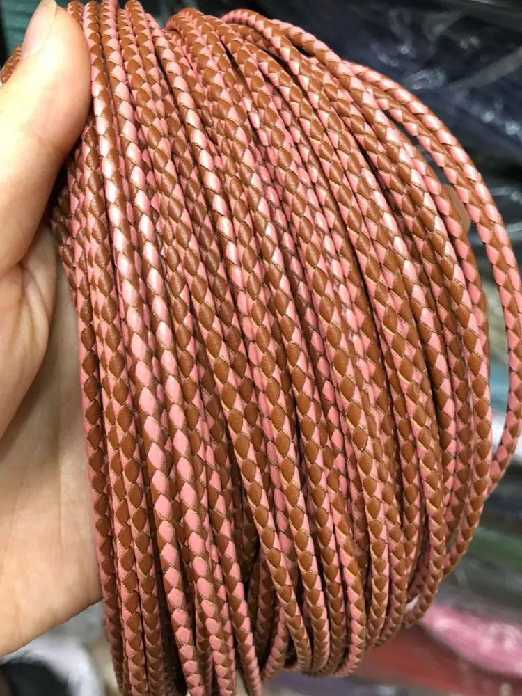 Braided Leather Bolo Cord Round Genuine Leather Strip For Necklace Bracelet Brown and Pink Combined 3mm
Braided Leather Bolo Cord Round Genuine Leather Strip For Necklace Bracelet Brown and Pink Combined 3mm
