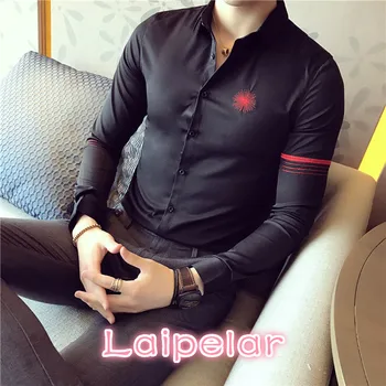 British Style Shirt Men Autumn New Slim Fit Mens Social Shirts Long Sleeve Fashion Embroidery Party Dress Shirt Casual Male
British Style Shirt Men Autumn New Slim Fit Mens Social Shirts Long Sleeve Fashion Embroidery Party Dress Shirt Casual Male