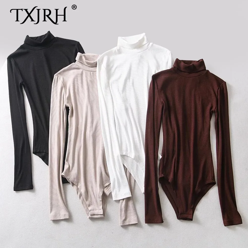 TXJRH Sexy Turtleneck Body Siamese Long Sleeve Skinny Tight Rompers Bodysuits Fashion Women Slim Undershirt Playsuits 4 Color
TXJRH Sexy Turtleneck Body Siamese Long Sleeve Skinny Tight Rompers Bodysuits Fashion Women Slim Undershirt Playsuits 4 Color