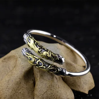 S925 pure silver unisex jinlong great bracelet Character of silver products Thai silver accessories
S925 pure silver unisex jinlong great bracelet Character of silver products Thai silver accessories