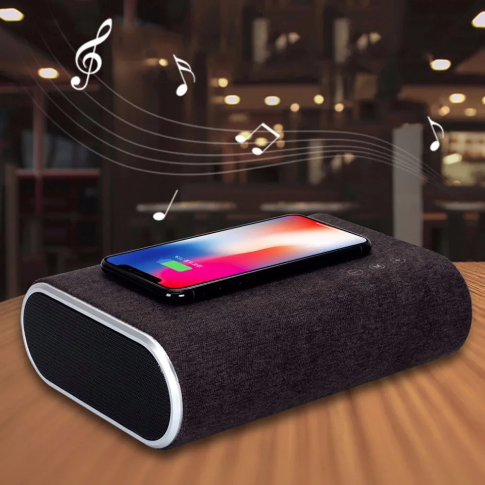 Qi Беспроводное зарядное устройство Bluetooth аудио колонка мобильный телефон для Iphone
