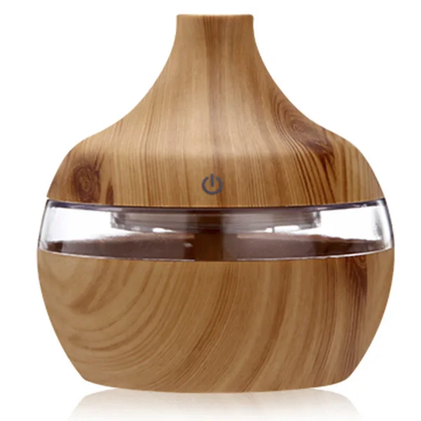 Humidifier Ultrasonic Aroma Oil Diffuser 300ml Dark Wood Grain Light Wood Grain USB Portable 2W 50ml/h 110x110x115mm