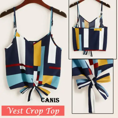 Stylish Women's Sling Sleeveless Backless Lace-up Short Camis Tops Lady Summer Bustier Geometric Clothing S-XL
Stylish Women's Sling Sleeveless Backless Lace-up Short Camis Tops Lady Summer Bustier Geometric Clothing S-XL