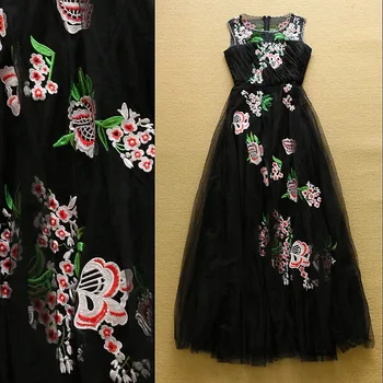 2019 Europe And America Sequins Embroidery Sexy Gauze Large Swing Dresses New Slim Waist Long Maxi Dress
2019 Europe And America Sequins Embroidery Sexy Gauze Large Swing Dresses New Slim Waist Long Maxi Dress