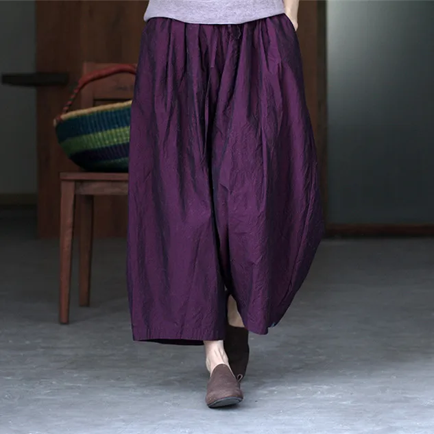 2019 spring New High-density Refined cotton Elastic waist Drawstring Loose literature Wide leg pants Trousers women N260
2019 spring New High-density Refined cotton Elastic waist Drawstring Loose literature Wide leg pants Trousers women N260