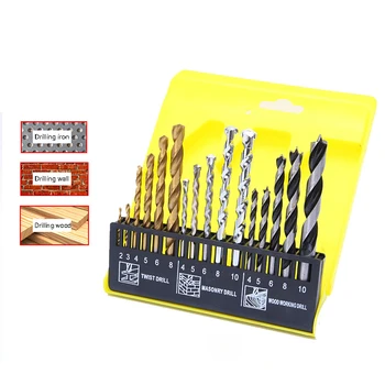 16pcs Titanium Coated Drill Bits HSS High Speed Steel Drill Bits Set Tool High Quality Power Tools
16pcs Titanium Coated Drill Bits HSS High Speed Steel Drill Bits Set Tool High Quality Power Tools