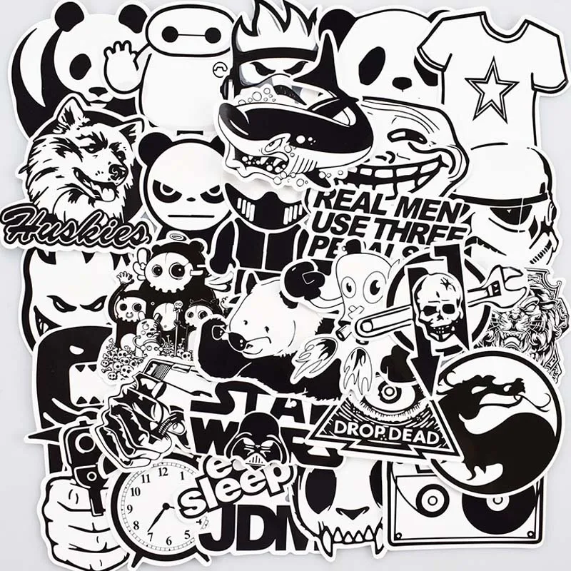 60/100 Pcs Black and White Sticker Luggage Skateboard Car Styling Vinyl Deacals Motorcycle Laptop Cool Doodle DIY Stickers Toys
60/100 Pcs Black and White Sticker Luggage Skateboard Car Styling Vinyl Deacals Motorcycle Laptop Cool Doodle DIY Stickers Toys