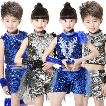 Jazz Dance Costumes Boys And Girls Street Dance Clothing Kids Sequin Hip Hop Suit Children'S Day Stage Performance Wear DN1893
Jazz Dance Costumes Boys And Girls Street Dance Clothing Kids Sequin Hip Hop Suit Children'S Day Stage Performance Wear DN1893