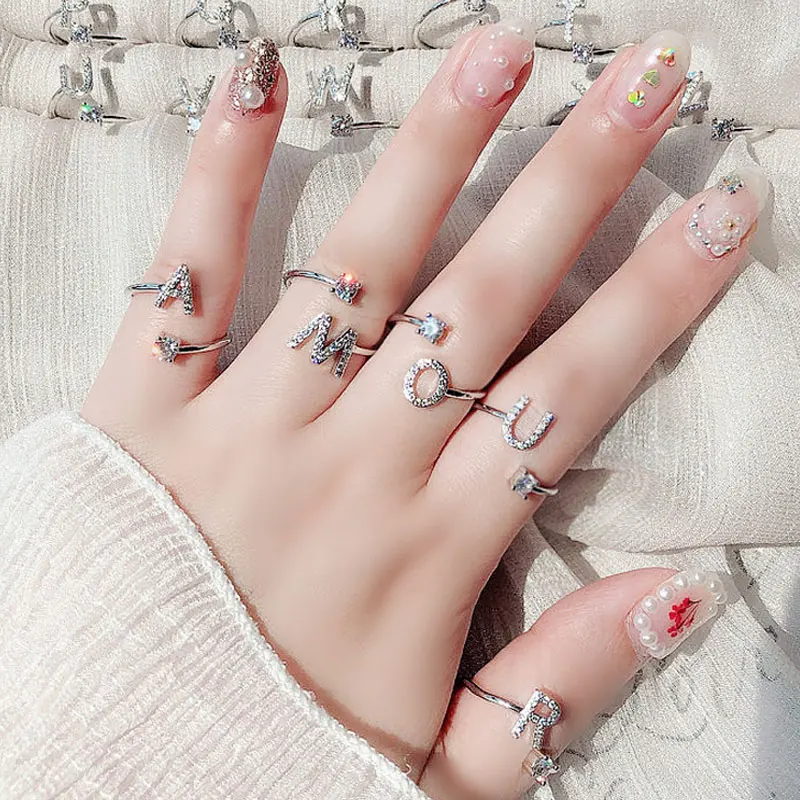 A-Z 26 Crystal Adjustable Silver Color Rings for Women Resizable Initial Name Letter Ring Anillos Mujer Fashion New Rings
A-Z 26 Crystal Adjustable Silver Color Rings for Women Resizable Initial Name Letter Ring Anillos Mujer Fashion New Rings