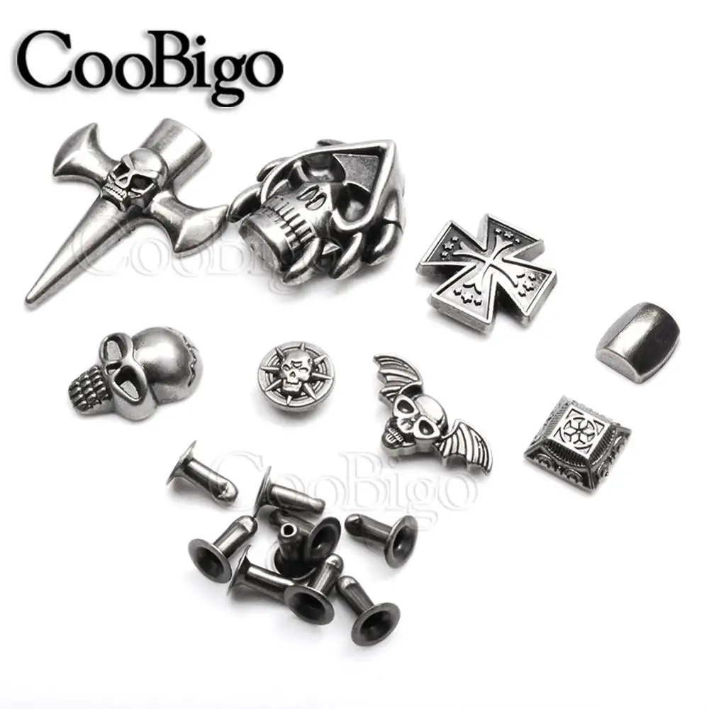 50set Pewter Skull Rivet Studs Spikes Punk Rock DIY Leather Craft Bracelet Apparel Cloth Shoe Bag Pets Collar Parts Accessories
50set Pewter Skull Rivet Studs Spikes Punk Rock DIY Leather Craft Bracelet Apparel Cloth Shoe Bag Pets Collar Parts Accessories