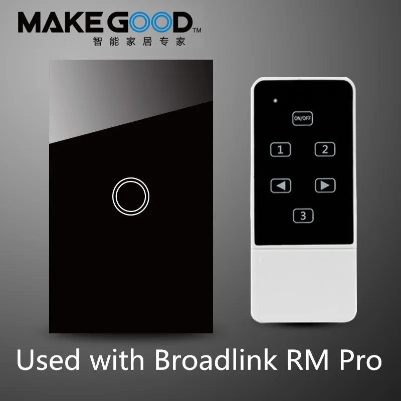 MakeGood US standard 1 Gang 1 way wireless wall switch, touch screen light switch with remote control function, RF433 Smart home
MakeGood US standard 1 Gang 1 way wireless wall switch, touch screen light switch with remote control function, RF433 Smart home