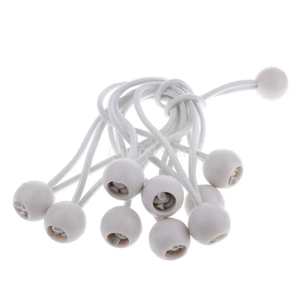 10pcs 162mm 5mm Heavy Duty Ball Bungee Cord Elastic Tie Rope for Securing Canopy Tent Tarp
