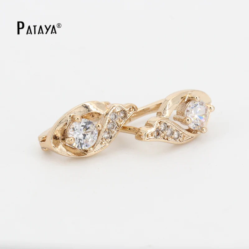PATAYA White Wedding Earrings 585 Rose Gold Round Green Cubic Zircon Earrings Indian Fashion Jewelry Ethnic Water Drop Earrings
PATAYA White Wedding Earrings 585 Rose Gold Round Green Cubic Zircon Earrings Indian Fashion Jewelry Ethnic Water Drop Earrings