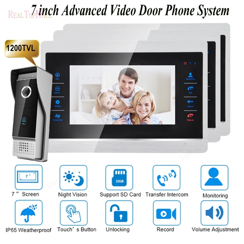 7 Inch Video Door Phone Monitor Intercom System/Kit Doorbell Camera Night Vision 1200TVL Recording SD Card Support 1 v 3
7 Inch Video Door Phone Monitor Intercom System/Kit Doorbell Camera Night Vision 1200TVL Recording SD Card Support 1 v 3