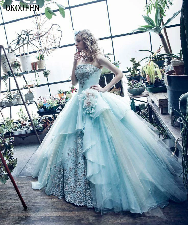 Ball Gown Quinceanera Dresses 2019 Sweet 16 Dresses Debutante Appliques Light Blue Strapless vestido de 15 anos robe de bal doce
Ball Gown Quinceanera Dresses 2019 Sweet 16 Dresses Debutante Appliques Light Blue Strapless vestido de 15 anos robe de bal doce