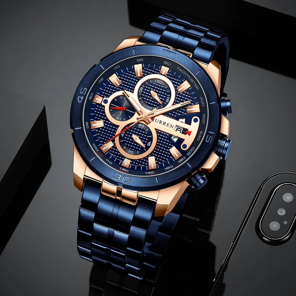 Curren Quartz Watches Men Luxury Brand Stainless Steel Chronograph Men's Watches Top Brand Luxury Waterproof Man Watch 2019
Curren Quartz Watches Men Luxury Brand Stainless Steel Chronograph Men's Watches Top Brand Luxury Waterproof Man Watch 2019