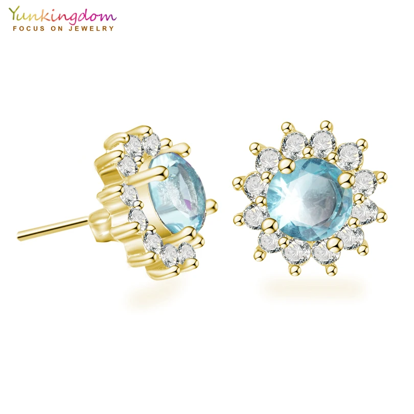 Yunkingdom Simple Fashion Shiny Crystal Flower Brincos Ear Stud Earrings for Girls Womens boucle d'oreille K2140
Yunkingdom Simple Fashion Shiny Crystal Flower Brincos Ear Stud Earrings for Girls Womens boucle d'oreille K2140