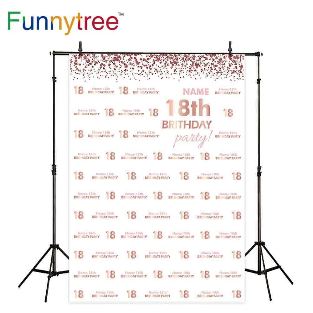 Funnytree photophone backdrops Rose gold spots repeat Custom name year birthday party Photo background photography photocall
Funnytree photophone backdrops Rose gold spots repeat Custom name year birthday party Photo background photography photocall