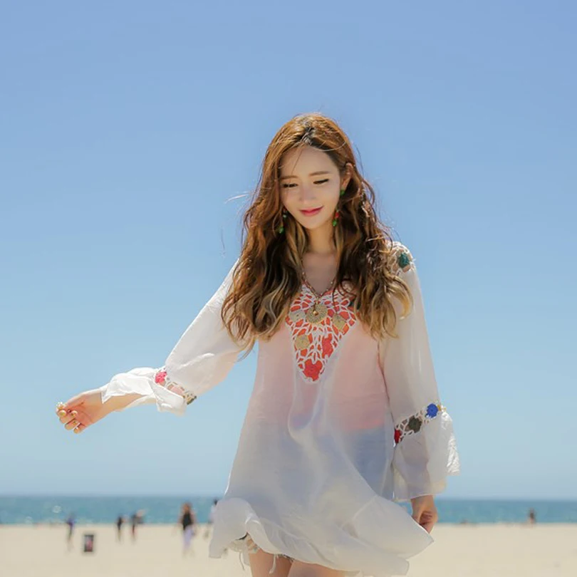 beach coverups for women Bamboo cloth stitching hook flower beach dress loose large size long-sleeved skirt bikini cover blouse
beach coverups for women Bamboo cloth stitching hook flower beach dress loose large size long-sleeved skirt bikini cover blouse