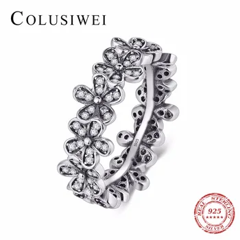 COLUSIWEI Clear CZ Stackable Wedding shining Fashion jewelry Authentic 100% 925 Sterling silver Flowers Ring For Women Gift
COLUSIWEI Clear CZ Stackable Wedding shining Fashion jewelry Authentic 100% 925 Sterling silver Flowers Ring For Women Gift
