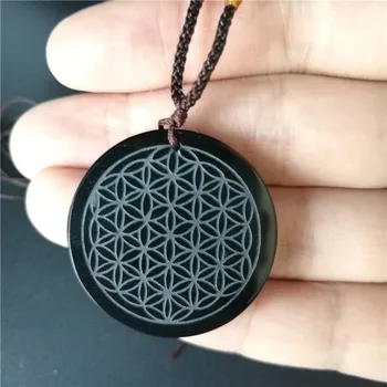 Supernatural Natural obsidian Flower of Life Pendant Necklace Mandala Sacred Geometry Jewelry Fleur De Vie With Rope
Supernatural Natural obsidian Flower of Life Pendant Necklace Mandala Sacred Geometry Jewelry Fleur De Vie With Rope