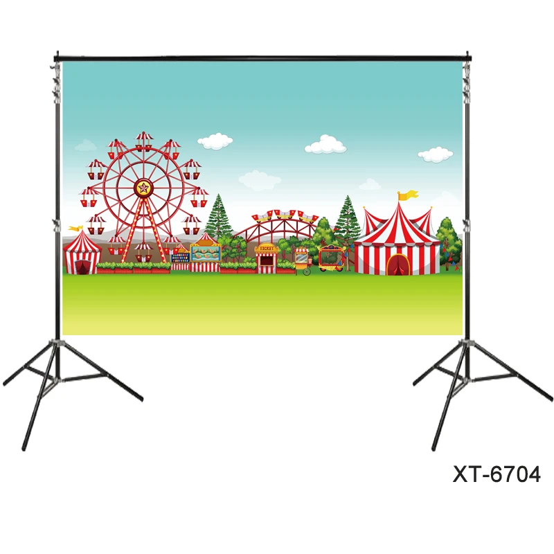 

backdrop CIRCUS Top themed Carnival Clown Birthday Party Backdrop Party Banner Fun Fair amusement Photocall Background poster