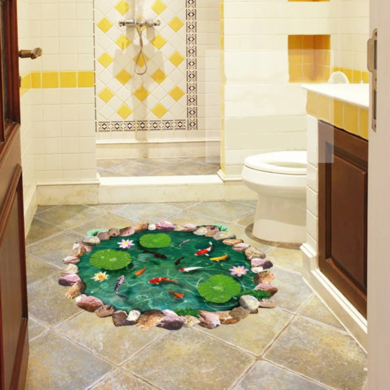 Waterproof 3D Art Wall Sticker Floor Sticker Pool Pond Lotus Fish Sticker Home Decor Decoration Living Room Wallpaper
Waterproof 3D Art Wall Sticker Floor Sticker Pool Pond Lotus Fish Sticker Home Decor Decoration Living Room Wallpaper