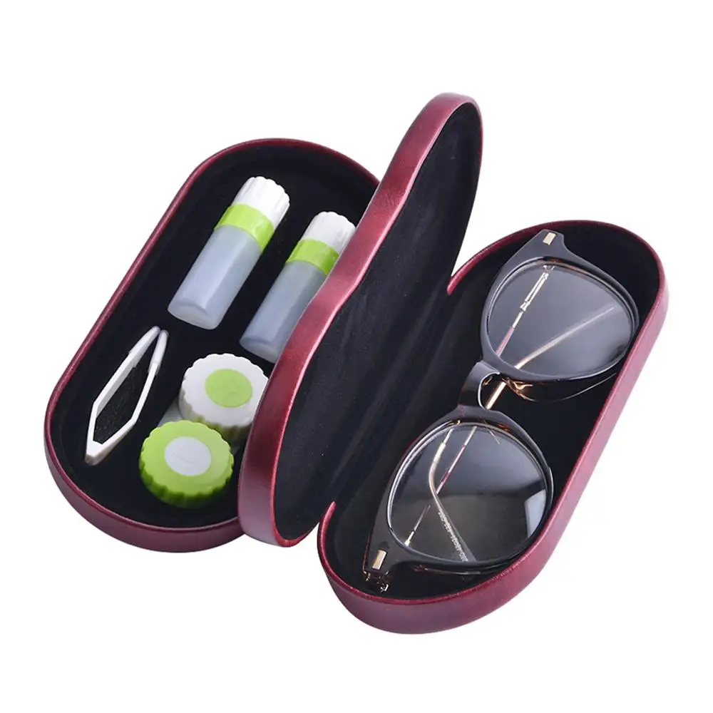 1PC Eyeglass and Contact Lens Case Double Layer Portable Myopic Lens Box for Home Travel