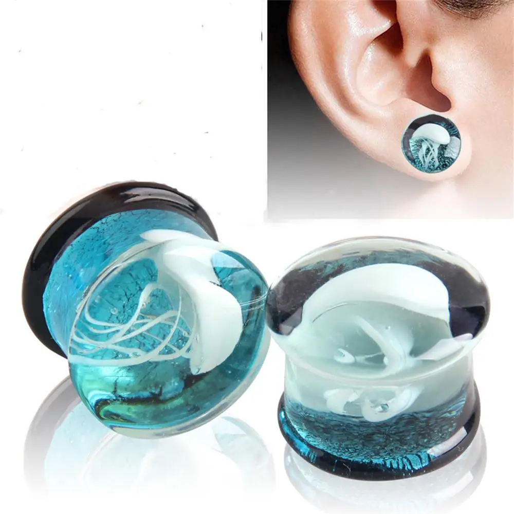 1Pair Charm Marine Jellyfish Ear Expander Piercing Ombligo Glass Stud Earrings Piercing Septum Tunnel 8~16mm Ear Stretcher
1Pair Charm Marine Jellyfish Ear Expander Piercing Ombligo Glass Stud Earrings Piercing Septum Tunnel 8~16mm Ear Stretcher