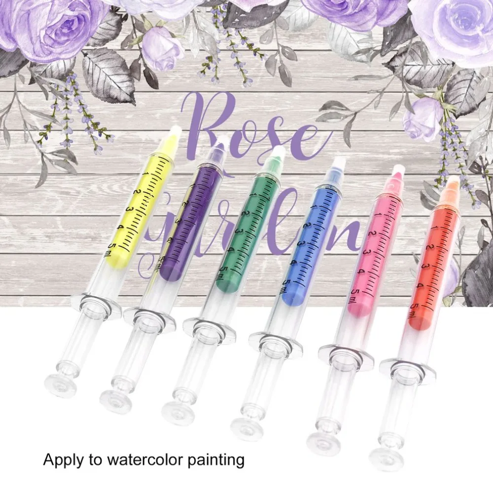 6Pcs/Set Highlighter Pen Colorful Novelty Syringe Shaped Highlighter Pens Watercolor Painting Nite Writer Pen Drop Shipping
6Pcs/Set Highlighter Pen Colorful Novelty Syringe Shaped Highlighter Pens Watercolor Painting Nite Writer Pen Drop Shipping
