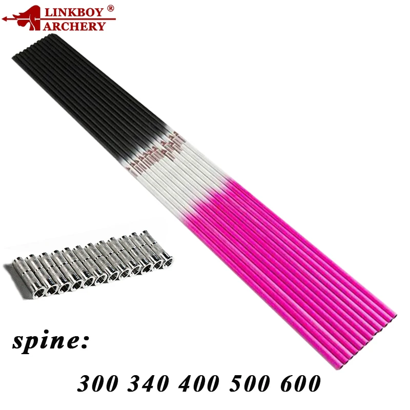 12pcs Linkboy Archery Carbon Arrows Shafts Sp300-600 ID6.2mm +12pcs Point Aluminum Insert for Compound Bow Hunting / Shooting
12pcs Linkboy Archery Carbon Arrows Shafts Sp300-600 ID6.2mm +12pcs Point Aluminum Insert for Compound Bow Hunting / Shooting