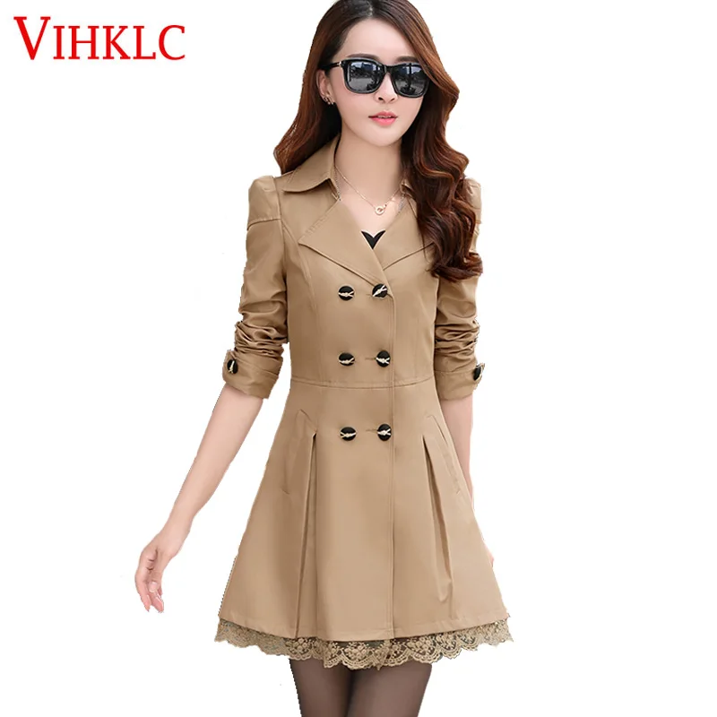 Women Trench Coat 2017 Fashion Plus Size Lace Slim Double-Breasted Trench Coats Female Casual Windbreaker Outwear Casaco Femin
Women Trench Coat 2017 Fashion Plus Size Lace Slim Double-Breasted Trench Coats Female Casual Windbreaker Outwear Casaco Femin