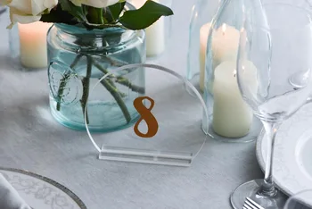 Gold-Printing Clear Acrylic Standing Table Numbers -Wedding table Numbers Decoration, table Centerpieces, Half-Circle shape
Gold-Printing Clear Acrylic Standing Table Numbers -Wedding table Numbers Decoration, table Centerpieces, Half-Circle shape