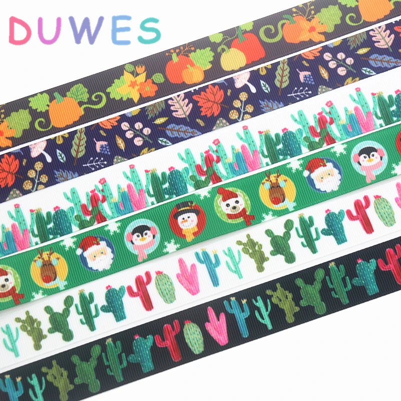 DUWES 50yards fall cactus christmas printed grosgrain Ribbon Accessory hairbow headwear decoration Wholesale OEM D1047
DUWES 50yards fall cactus christmas printed grosgrain Ribbon Accessory hairbow headwear decoration Wholesale OEM D1047