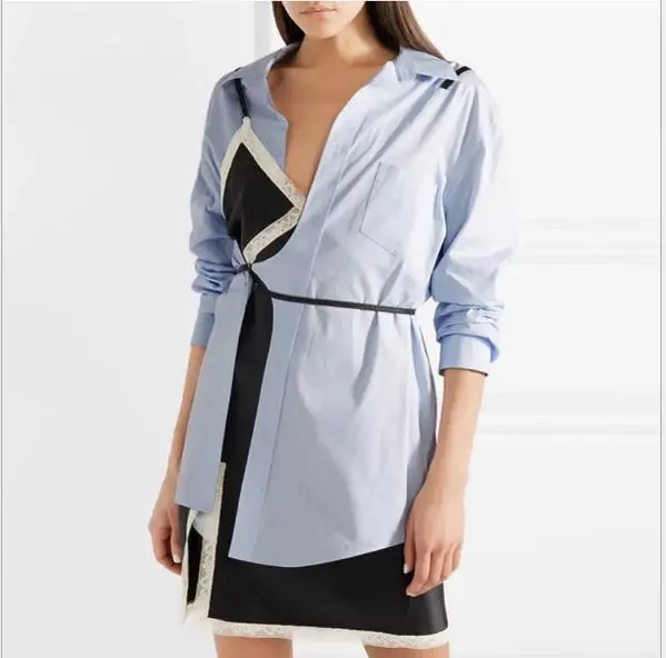 2018 Summer Chic Women Two Piece Set Long Sleeves Hi-Low Long White Shirts Tops With Black Short Waistband Vest Shirt Dress
2018 Summer Chic Women Two Piece Set Long Sleeves Hi-Low Long White Shirts Tops With Black Short Waistband Vest Shirt Dress