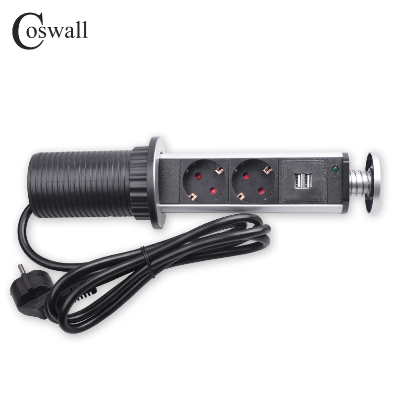 COSWALL 16A PULL POP UP 1/2 Power Socket 2 USB Charging Port Kitchen Table Desktop Sockets Retractable Worktop EU Plug
COSWALL 16A PULL POP UP 1/2 Power Socket 2 USB Charging Port Kitchen Table Desktop Sockets Retractable Worktop EU Plug