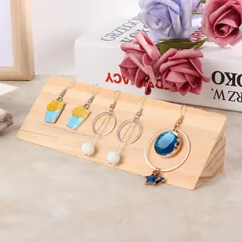 

Wooden Simple Jewelry Display Holder Organize Earrings Ear Studs Pendant Organizer Display Stand jewerly Storage box Stand i
