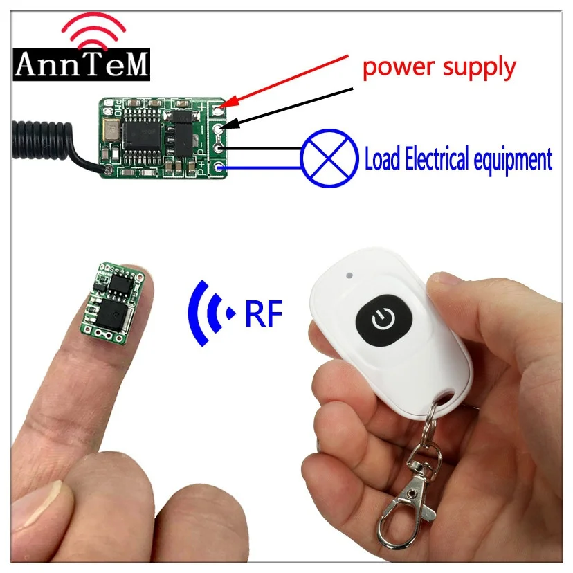 Anntem RF Mini 433mhz Wireless Remote Control Switch DC3.7V To12v Battery Learning Code Led Inching Trigger Power Supply Switch
Anntem RF Mini 433mhz Wireless Remote Control Switch DC3.7V To12v Battery Learning Code Led Inching Trigger Power Supply Switch