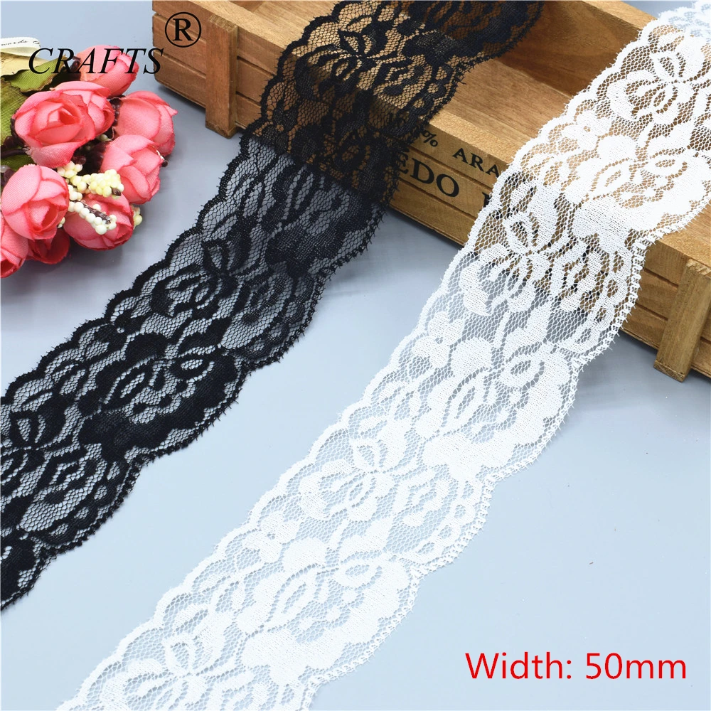 5cm wide beautiful white and black stretch lace ribbon 2-10 yards decoration DIY sewing underwear skirt wedding dress
5cm wide beautiful white and black stretch lace ribbon 2-10 yards decoration DIY sewing underwear skirt wedding dress