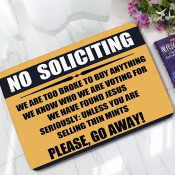 Drop ship Waring NO Soliciting Door Mat outdoor Thin Rubber carpet Humorous Funny Words Entrance Indoor Floor Mat Non-slip Rug
Drop ship Waring NO Soliciting Door Mat outdoor Thin Rubber carpet Humorous Funny Words Entrance Indoor Floor Mat Non-slip Rug