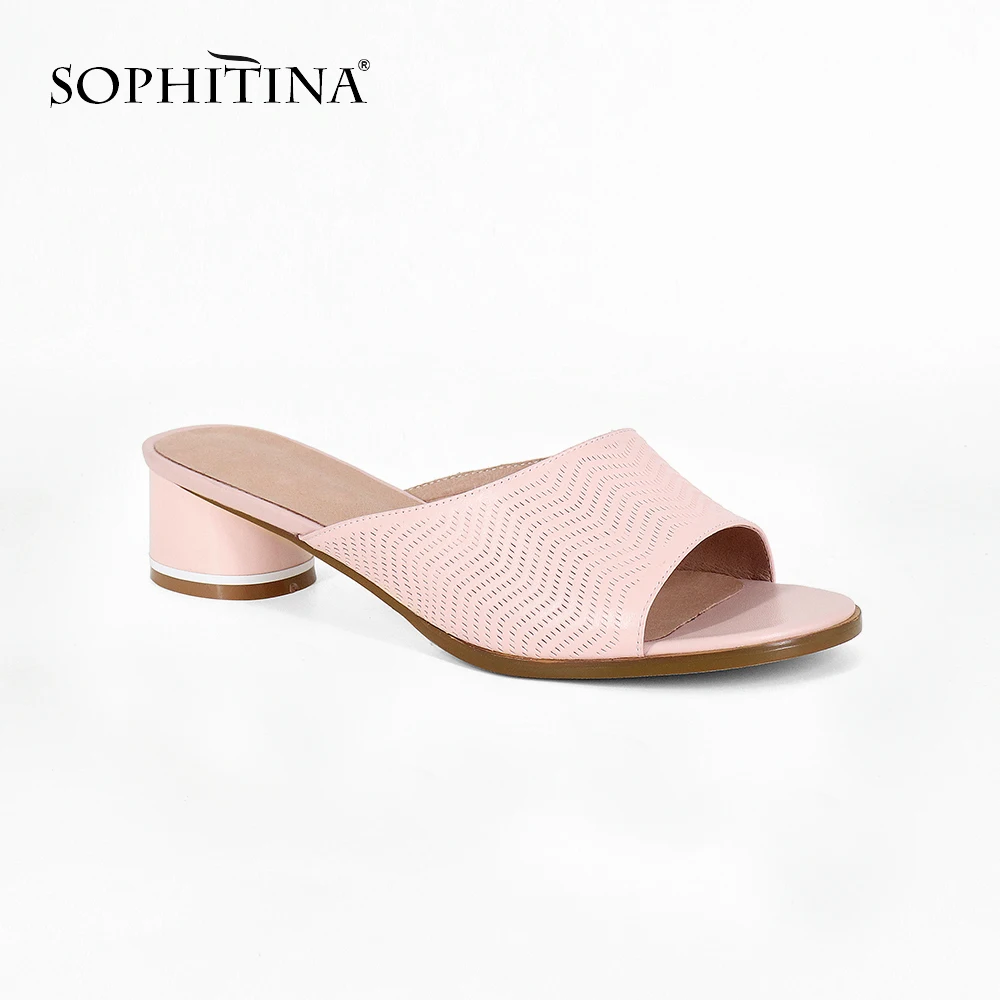 SOPHITINA New Fashion Woman Slipper Big Size 36-44 Pink Sheepskin Round Heels Summer Shoes High Quality Young Girl Slipper SC18 
SOPHITINA New Fashion Woman Slipper Big Size 36-44 Pink Sheepskin Round Heels Summer Shoes High Quality Young Girl Slipper SC18