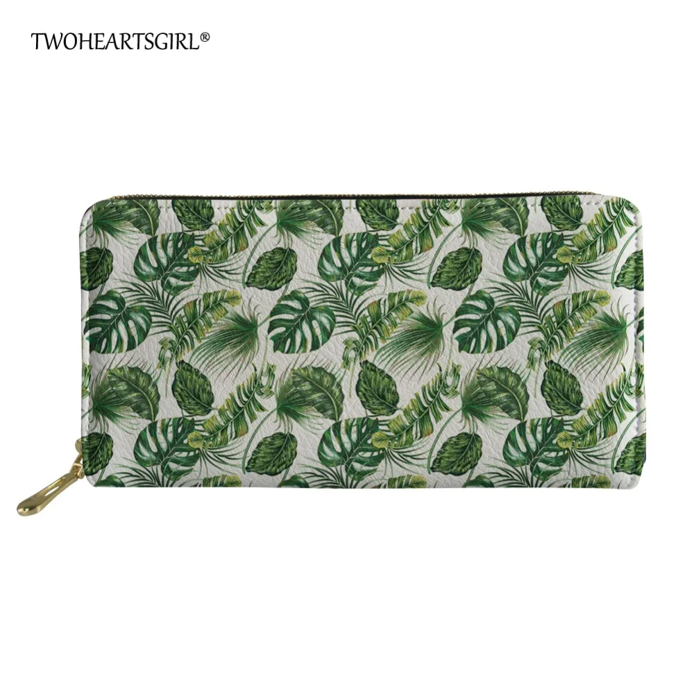 Twoheartsgirl Green Tropical Palm Leaves Print Leather Wallets for Women Long Female Ladies Travel Card Holders Clutch Purse 
Twoheartsgirl Green Tropical Palm Leaves Print Leather Wallets for Women Long Female Ladies Travel Card Holders Clutch Purse
