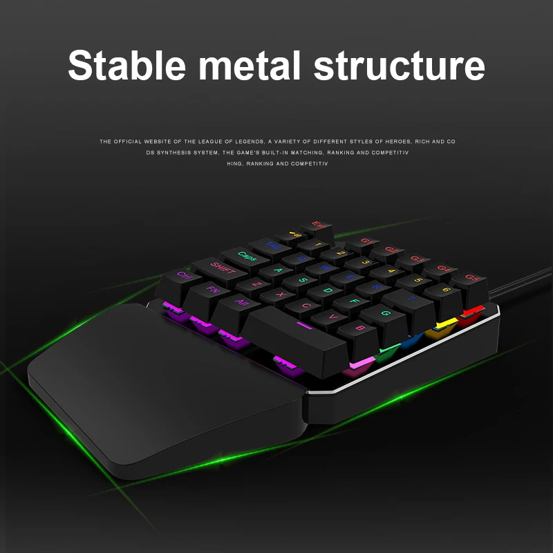 35 Keys Single Hand Gaming Keyboard USB Wired LED Backlight Anti-Ghosting Keyboards JLRJ88
35 Keys Single Hand Gaming Keyboard USB Wired LED Backlight Anti-Ghosting Keyboards JLRJ88