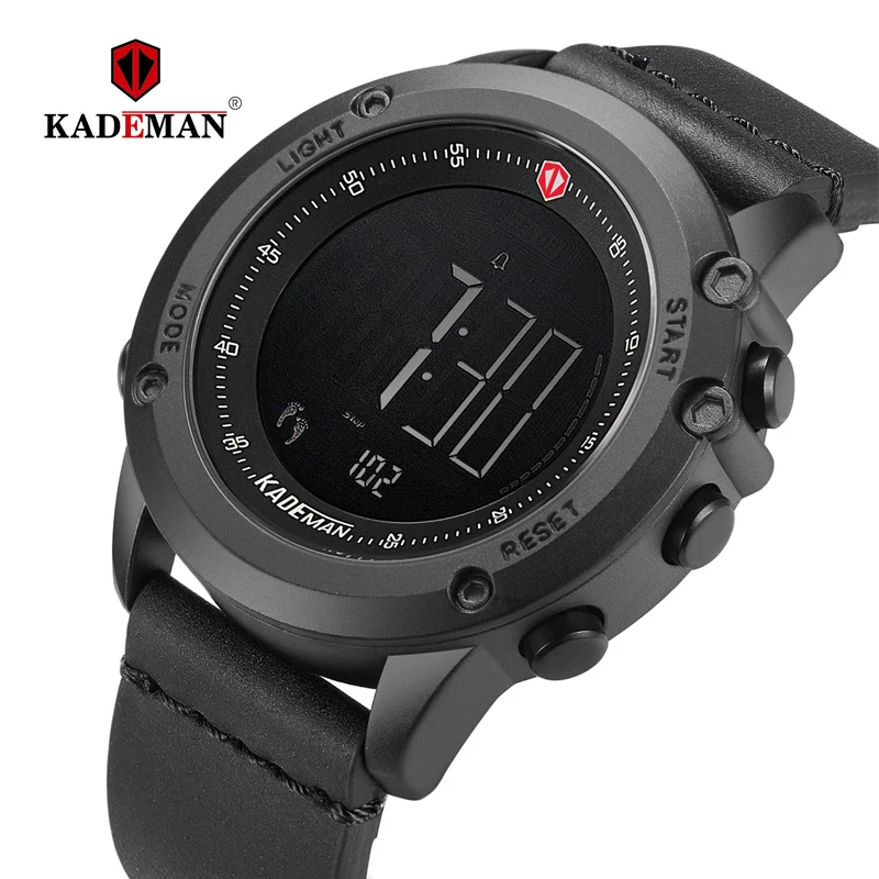 KADEMAN Tech Digital Watch Fashion Sports Men Wristwatches Steps Counter 3ATM Casual Leather Watch LED Display Relogio Masculino
KADEMAN Tech Digital Watch Fashion Sports Men Wristwatches Steps Counter 3ATM Casual Leather Watch LED Display Relogio Masculino