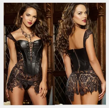 Plus Size Leather Corset Steampunk Women Black Lace Sexy Lingerie Set Corset Dress Underbust Bustier Gothic Corset Hollow Out
Plus Size Leather Corset Steampunk Women Black Lace Sexy Lingerie Set Corset Dress Underbust Bustier Gothic Corset Hollow Out
