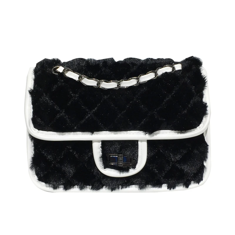 IMIDO Chain rabbit fur rhombic embroidery thread small square bag women Korean version of the lock shoulder messenger bag
IMIDO Chain rabbit fur rhombic embroidery thread small square bag women Korean version of the lock shoulder messenger bag