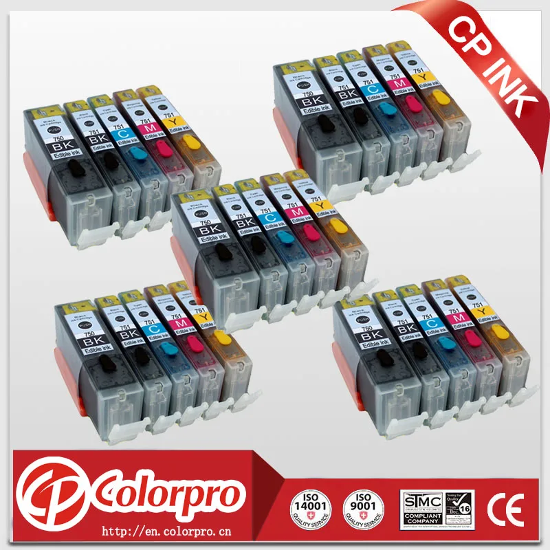 Free shipping 25PK PGI750 CLI751 edible ink cartridge for Canon IP7270 MG5470 MX727 MX927 MG5570 MG6470 IX6770 IX6870 printer
Free shipping 25PK PGI750 CLI751 edible ink cartridge for Canon IP7270 MG5470 MX727 MX927 MG5570 MG6470 IX6770 IX6870 printer