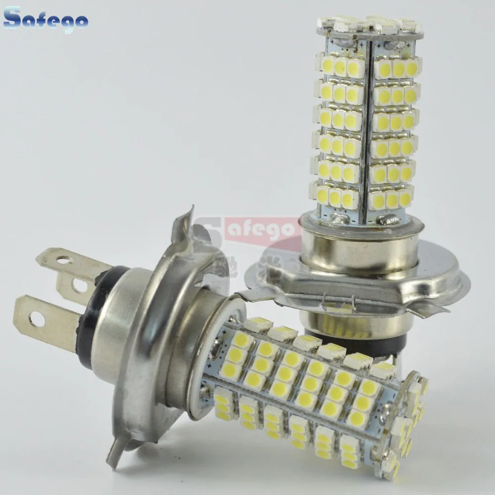 2pcs dc 12v Super brightness 102smd 3528 1210 led h4 led bulb h4 car fog light h4 led headlight 3528 smd led